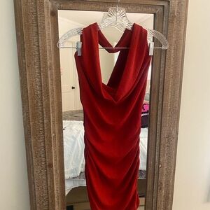 Tiger Mist Bold Red Backless Dress